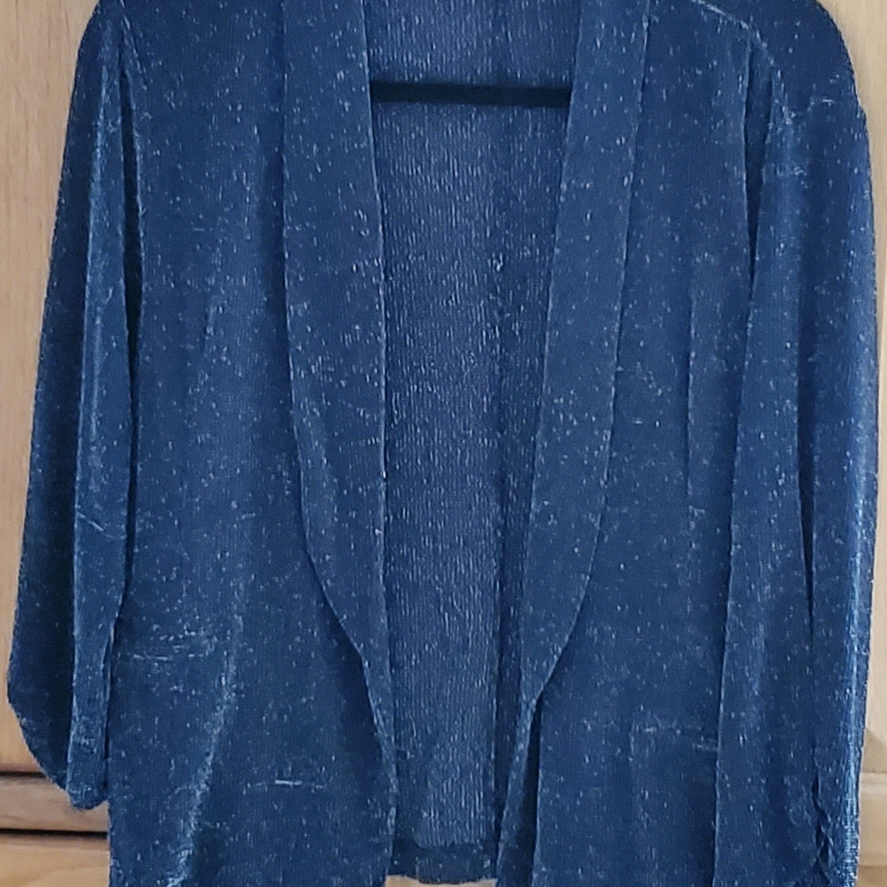 Maurices Women's Black Sparkley Open-Front Cardigan Sweater (It's Not Blue) XL